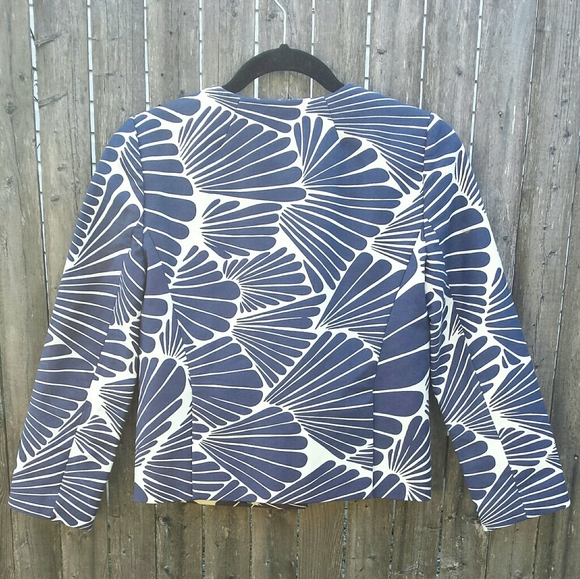 J Crew Navy White Fanfare Cropped Blazer 2 - Picture 4 of 14